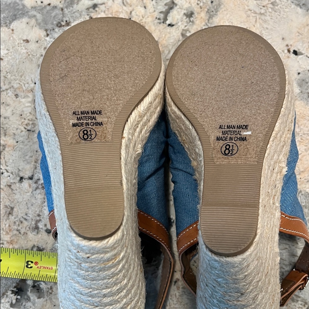 Soda Blue Espadrille Shoes with Adjustable Slingback - Picture 5 of 7